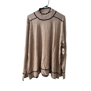 Women's Retrology Cuddle Luxe Heather Sweater With Buttons On Sleeves 2X